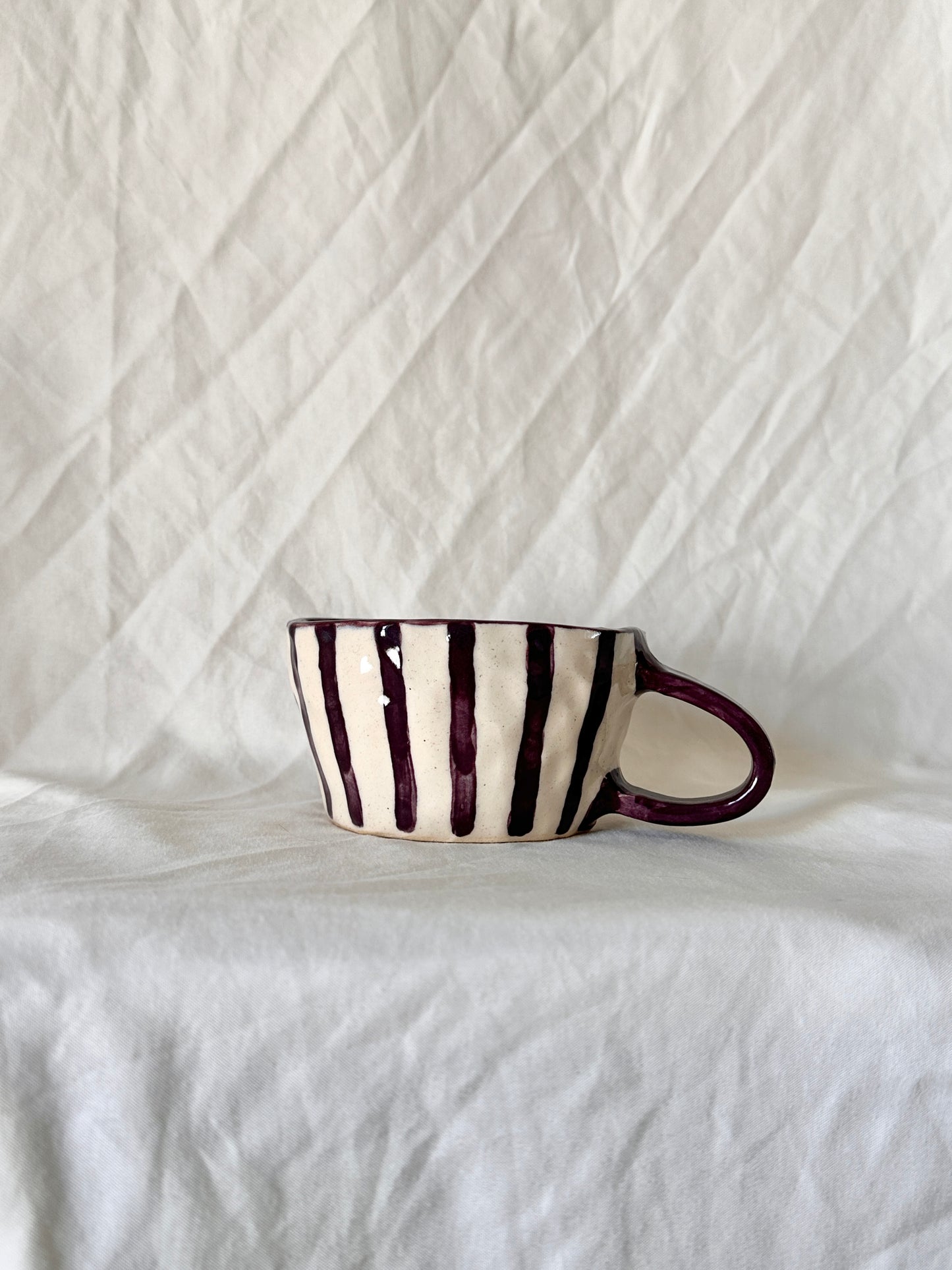 purple stripe mug