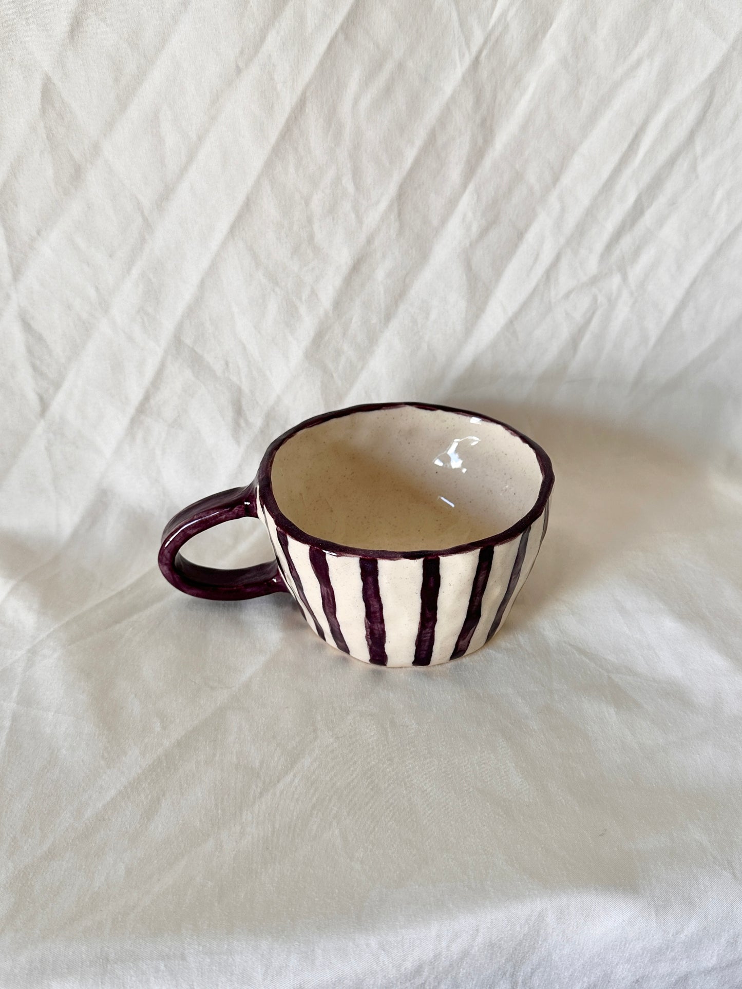 purple stripe mug